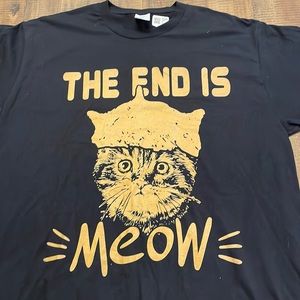 Black XL never worn cat “The end is Meow” t shirt